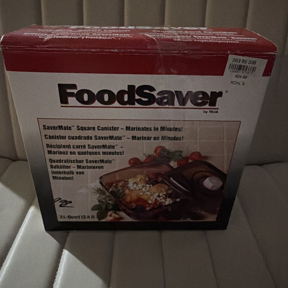 FoodSaver SaverMate 2 1/4 qt Square Marinating In Minutes Canister New VTG 1996!